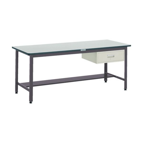TRUSCO 中荷重作業台(500kg)AEW型 900X600XH740 1段引出付 ダークグレー色 AEWR-0960F1 1台（直送品）