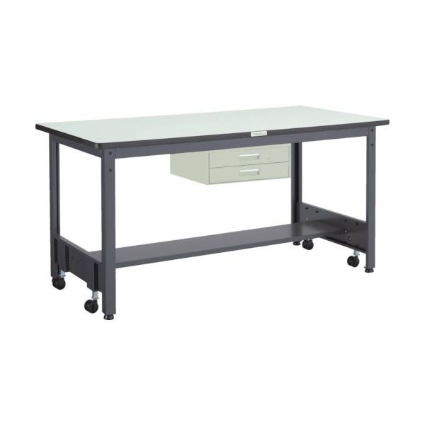 TRUSCO 中荷重作業台(500kg)CFW型 1200X600XH740 2段引出付 ダークグレー色 CFWP-1260F2 1台（直送品）