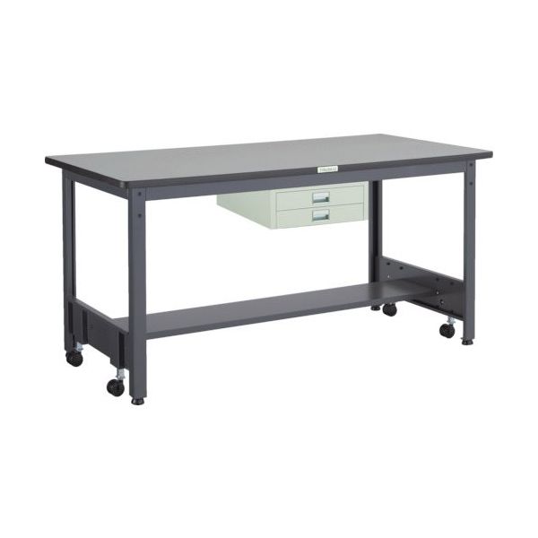 TRUSCO 中荷重作業台(500kg)CFW型 1200X600XH740 薄型2段引出付 ダークグレー色 CFWR-1260UDC2（直送品）