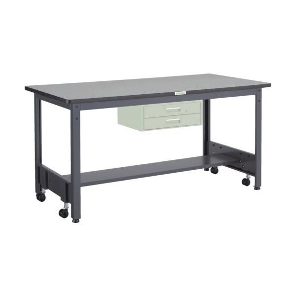 TRUSCO 中荷重作業台(500kg)CFW型 1200X750XH740 2段引出付 ダークグレー色 CFWR-1275F2 1台（直送品）