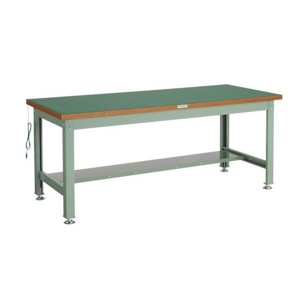 TRUSCO 中荷重作業台(2000kg)DW型 900X750XH742 帯電防止マット張り グリーン色 DW-900D 1台（直送品）