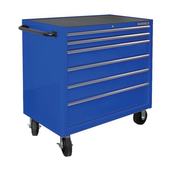 スナップオン・ツールズ バーコ 6段引き出し ロールキャブ ブルー ゴムマット仕様天板 K1475KXL6PCM 1台 135-0673（直送品）