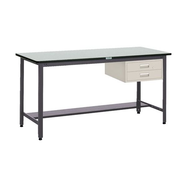 TRUSCO 中荷重立作業台(500kg)HAEW型 1200X600XH885 2段引出付 ダークグレー色 HAEWR-1260F2 1台（直送品）