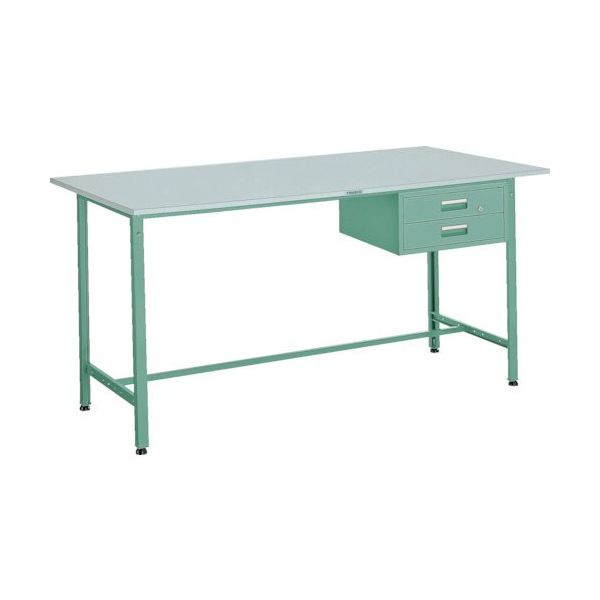 TRUSCO 軽荷重立作業台(300kg)HAE型 1200X900XH900 2段引出付 グリーン色 HRAE-1209F2 1台（直送品）