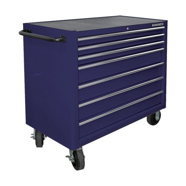 スナップオン・ツールズ バーコ 7段引き出し ロールキャブ ミッドナイトブルー ゴムマット仕様天板 K1475KXL7PDG 1台（直送品）