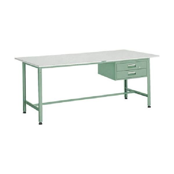 トラスコ中山 TRUSCO 軽荷重作業台(300kg)AE型 900X750XH740 2段引出付 グリーン色 RAE-0975F2 1台（直送品）