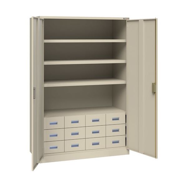 トラスコ中山 TRUSCO スーパーヘビーキャビネット 3枚棚・引出小12個 SHC-603M12S 1台 585-6941（直送品）