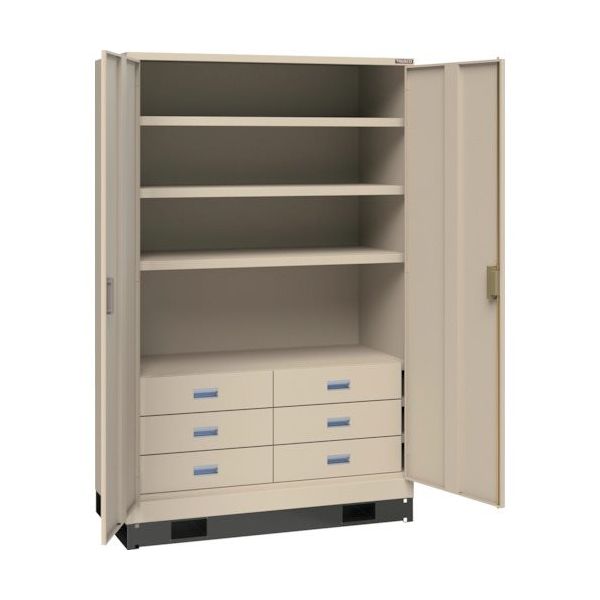 トラスコ中山 TRUSCO スーパーヘビーキャビネット 1200X600 引出6個 ベース付 SHC-603MB6L 1台 585-6930（直送品）