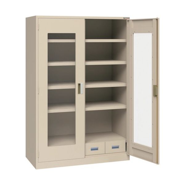 トラスコ中山 TRUSCO スーパーヘビーキャビネット 窓・4枚棚・引出小4個 SHC-604L4S-A 1台 585-6960（直送品）