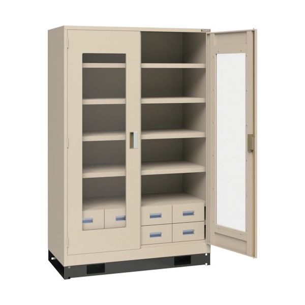 トラスコ中山 TRUSCO スーパーヘビーキャビネット 窓・引出小8個ベース付 SHC-604LB8S-A 1台 585-6950（直送品）