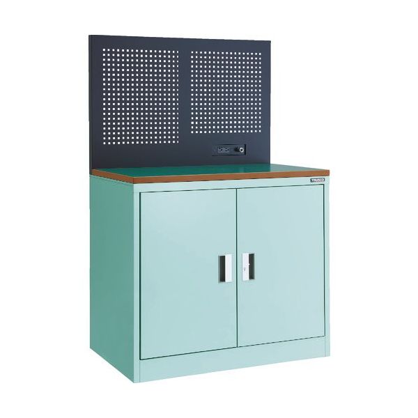 トラスコ中山 TRUSCO フリッパードアキャビネット 1010X650 天板・パンチングパネル付 グリーン色 FPB302TCP 1台（直送品）