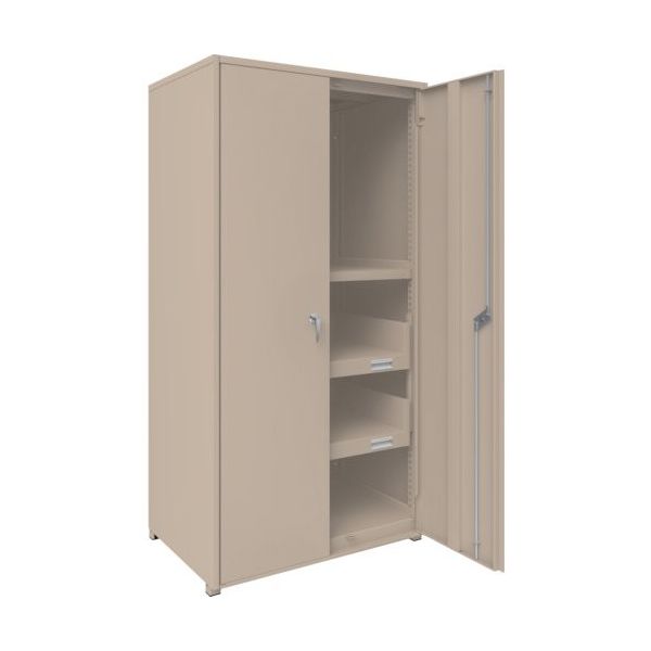 TRUSCO M2型軽中量棚棚 背板・側板・扉付 W860XD600 HTM型スライド棚2段付 M2-6363-HTM62-SGD 1台（直送品）