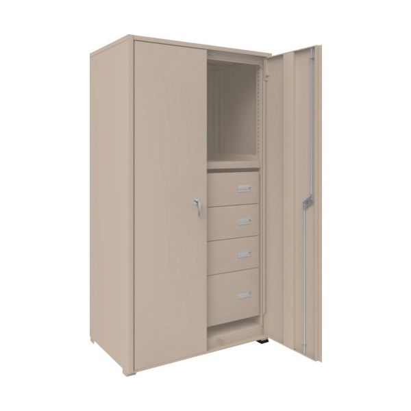 TRUSCO M3型中量棚 背板・側板・扉付 W900XD595 HM型浅型引出し3段+深型1段付 M3-6363-HM94-SGD 1台（直送品）