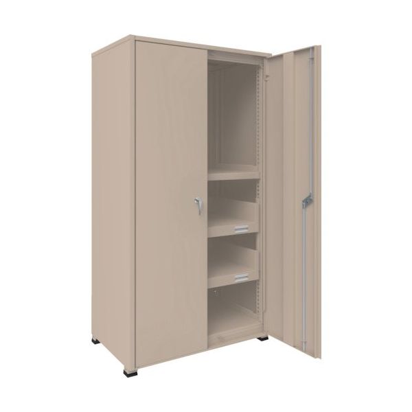 TRUSCO M3型中量棚 背板・側板・扉付 W900XD595 HTM型スライド棚2段付 M3-6363-HTM62-SGD 1台（直送品）