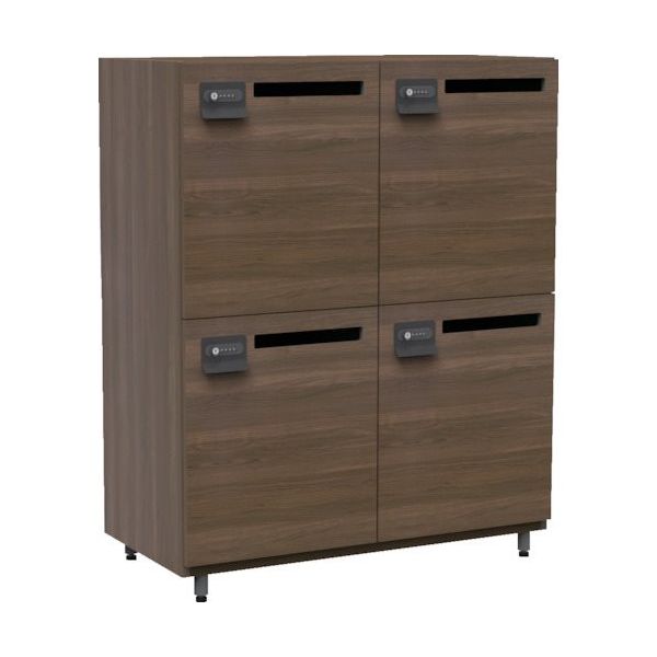 トラスコ中山 TRUSCO 木製パーソナルロッカー 2列2段 4人用 ウォールナット WPL1290-4-WN 1台 249-8755（直送品）