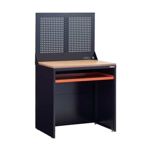 トラスコ中山 TRUSCO TWB型オープン台 900X650XH920 コンセント パンチングパネル付 黒 TWB-900CP 1台（直送品）