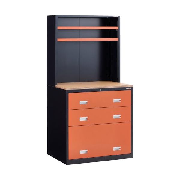 トラスコ中山 TRUSCO TWK型キャビネット 900X650XH1800 3段 上棚付 Sレール 黒 TWK-903S-UT2 1台（直送品）