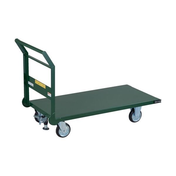 トラスコ中山 TRUSCO 鋼鉄製運搬車 ハンドル側自在車輪 1200X600 φ150プレス車 Lストッパー付 SH-2LCS 1台（直送品）