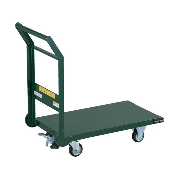 トラスコ中山 TRUSCO 鋼鉄製運搬車 ハンドル側自在車輪 800X450 φ100プレス車 Lストッパー付 SH-3CS 1台（直送品）