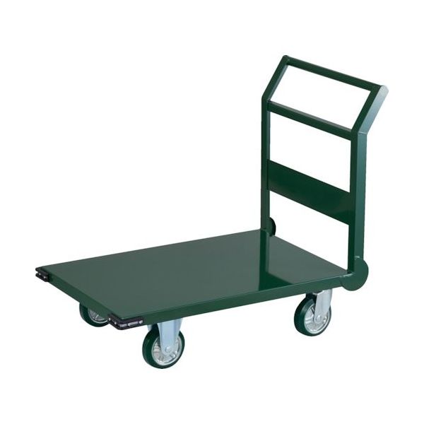 トラスコ中山 TRUSCO 鋼鉄製運搬車 ハンドル側自在車輪 900X600 φ150ウレタン車 緑 SH-2UC 1台 256-5602（直送品）