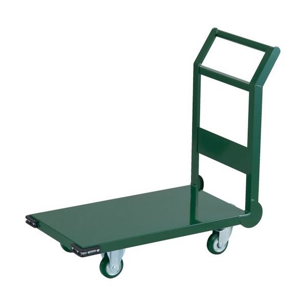 トラスコ中山 TRUSCO 鋼鉄製運搬車 ハンドル側自在車輪 800X450 φ100ウレタン車 緑 SH-3UC 1台 256-5614（直送品）