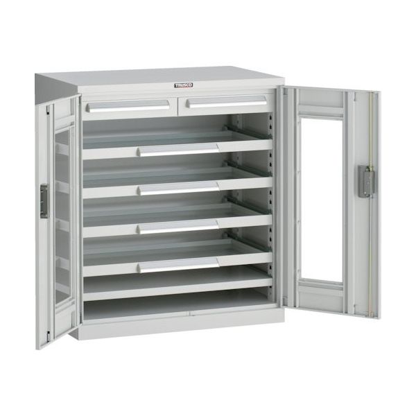 TRUSCO DX型スライド工具キャビネット 881X551XH1000 スライド4段 アクリル扉 ホワイト色 DX-33AG-W 1台（直送品）