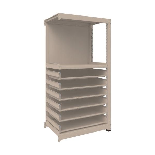 TRUSCO M3型中量棚 背板付 W900XD595XH1800 引出用スライド棚6段付 連結 M3-6363-SL6-SB 1台（直送品）