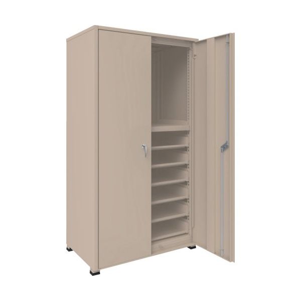 TRUSCO M3型中量棚 背板・側板・扉付 W900XD571XH1800 引出用スライド棚6段付 M3-6363-SL6-SGD 1台（直送品）