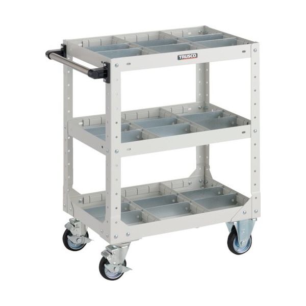 トラスコ中山 TRUSCO SR型ワゴン 600X400XH795 仕切板付 W色 SR-3P-W 1台 263-8977（直送品）