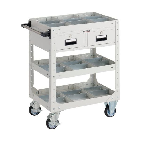 トラスコ中山 TRUSCO SR型ワゴン 600X400XH795 引出・仕切板付 W色 SR-FP3-W 1台 263-8978（直送品）