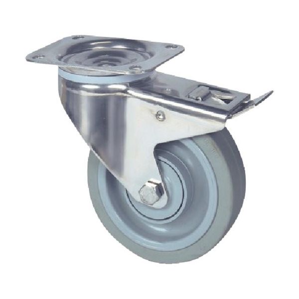 プレート式キャスター"ALPHA(タイヤ痕レスタイプ・ステンレス金具) φ160 自在式(トータルロック付) 8477UFX160P63（直送品）