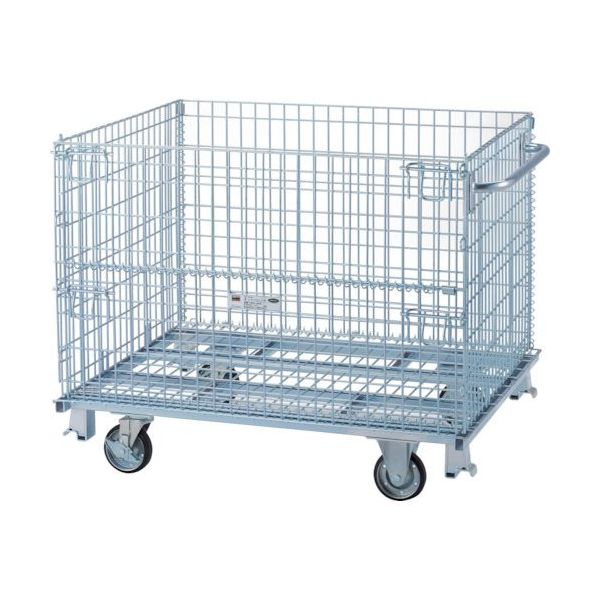 トラスコ中山 TRUSCO ネットパレット ハンドル キャスター付 1200X1000X995 700kg TNP4NSH 1台（直送品）