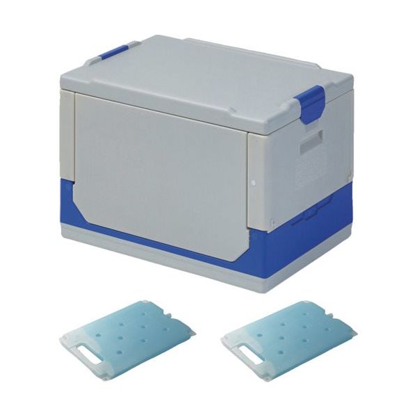 ワコン クールワン折りたたみ保冷ボックス(GY)冷蔵保冷剤2個付セット COG-10-TCUT0X2SET 1セット 460-8582（直送品）