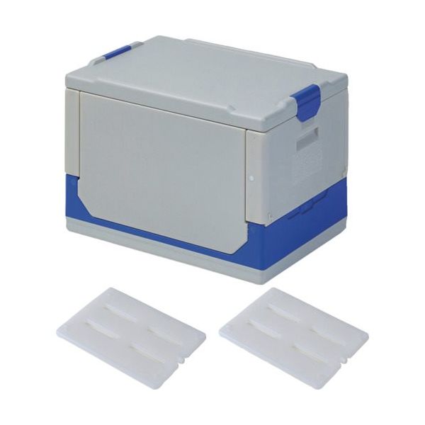 クールワン折りたたみ保冷ボックス(GY)冷凍保冷剤2個付(500G)セット COG-10-KCUL1505(500G)X2SET 1セット（直送品）