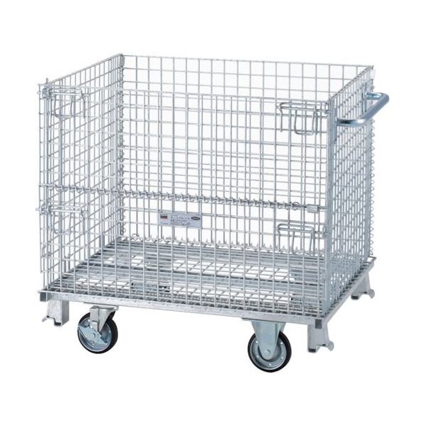 トラスコ中山 TRUSCO ネットパレット ハンドル キャスター付 1000X800X955 クロムフリー T0810GSH 1台（直送品）