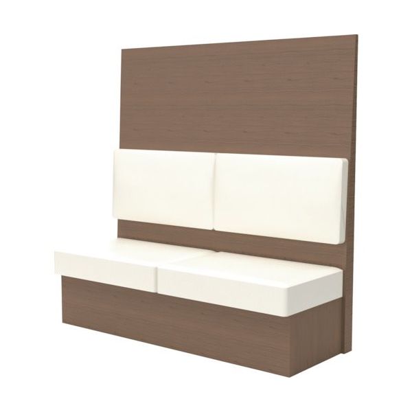 TRUSCO ミーティングベンチシングル H1800XW1800XD510木目タークブラウン 生地レザーホワイト MBS66DBLW 1台（直送品）