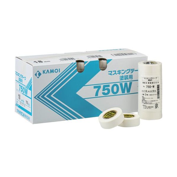カモ井加工紙 カモ井 マスキングテープ塗装用 NO.750W 24mm(5巻入り) NO.750W-24 1パック(5巻) 607-2907（直送品）