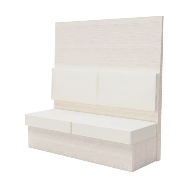 TRUSCO ミーティングベンチシングル H1500XW1500XD575木目ホワイト 生地レザーホワイト MBS54WLW 1台（直送品）