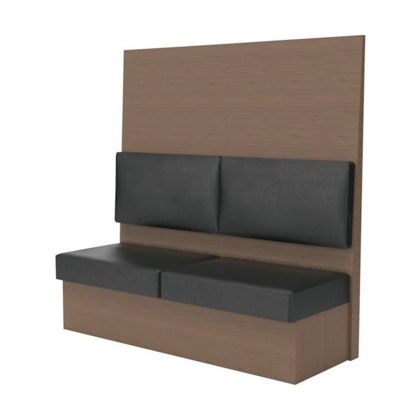 TRUSCO ミーティングベンチシングル H1500XW1800XD510木目ダークブラウン 生地レザーブラック MBS56DBLBK 1台（直送品）