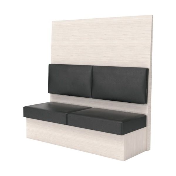 TRUSCO ミーティングベンチシングル H1500XW1800XD510木目ホワイト 生地レザーブラック MBS56WLBK 1台（直送品）