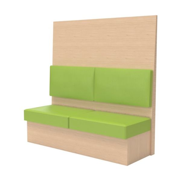 TRUSCO ミーティングベンチシングル H1500XW1800XD510木目ナチュラル 生地レザーグリーン MBS56NLGR 1台（直送品）