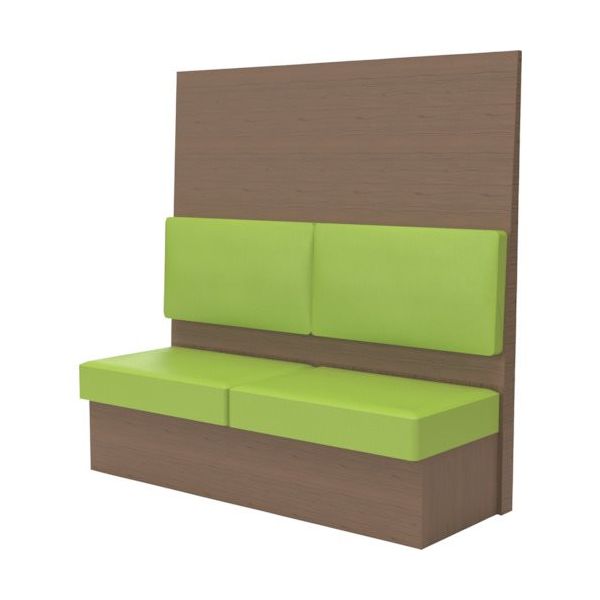 TRUSCO ミーティングベンチシングル H1800XW1500XD575木目タークブラウン 生地レザーグリーン MBS64DBLGR 1台（直送品）