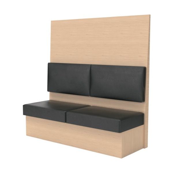 TRUSCO ミーティングベンチシングル H1800XW1800XD510木目ナチュラル 生地レザーブラック MBS66NLBK 1台（直送品）