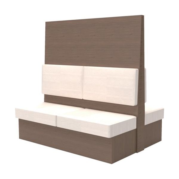 TRUSCO ミーティングベンチダブル H1500XW1500XD1150木目タークブラウン 生地レザーホワイト MBW54DBLW 1台（直送品）