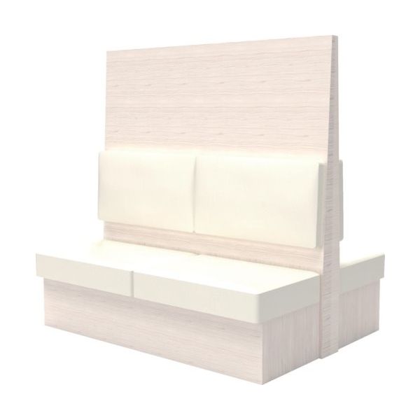 TRUSCO ミーティングベンチダブル H1500XW1500XD1150木目ホワイト 生地レザーホワイト MBW54WLW 1台（直送品）