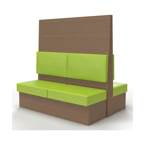 TRUSCO ミーティングベンチダブル H1500XW1500XD1150木目タークブラウン 生地レザーグリーン MBW54DBLGR 1台（直送品）