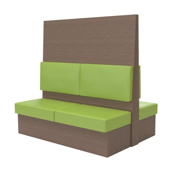 TRUSCO ミーティングベンチダブル H1500XW1800XD960木目タークブラウン 生地レザーグリーン MBW56DBLGR 1台（直送品）