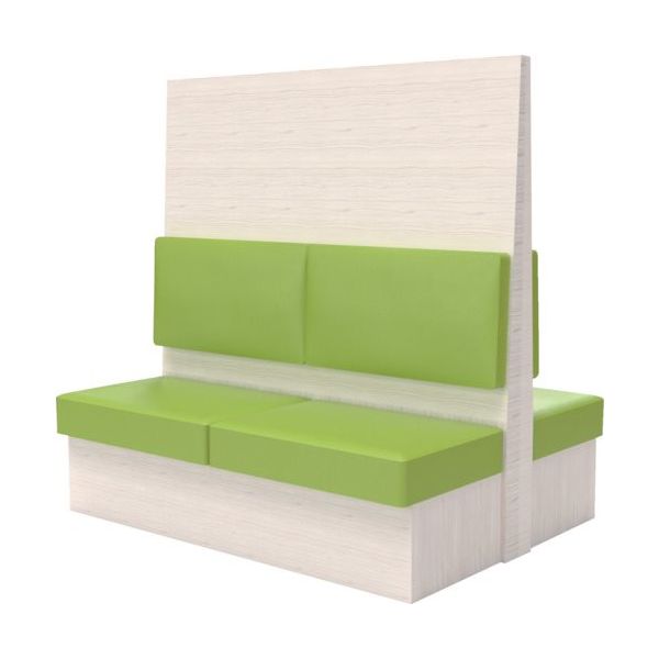 TRUSCO ミーティングベンチダブル H1500XW1800XD960木目ホワイト 生地レザーグリーン MBW56WLGR 1台（直送品）