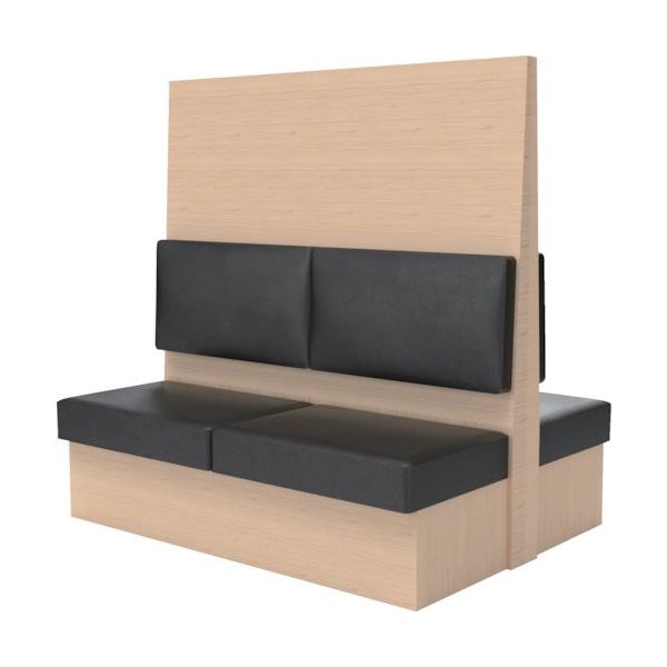 TRUSCO ミーティングベンチダブル H1800XW1500XD1150木目ナチュラル 生地レザーブラック MBW64NLBK 1台（直送品）