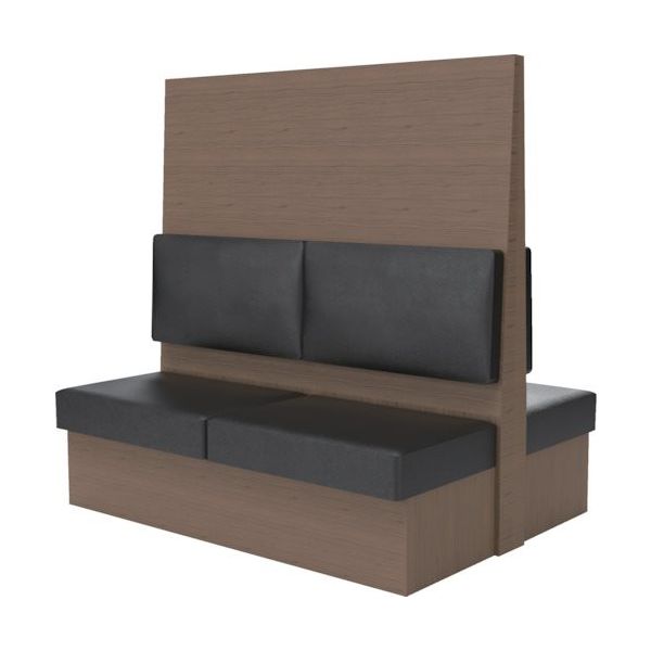 TRUSCO ミーティングベンチダブル H1800XW1500XD1150木目タークブラウン 生地レザーブラック MBW64DBLBK 1台（直送品）